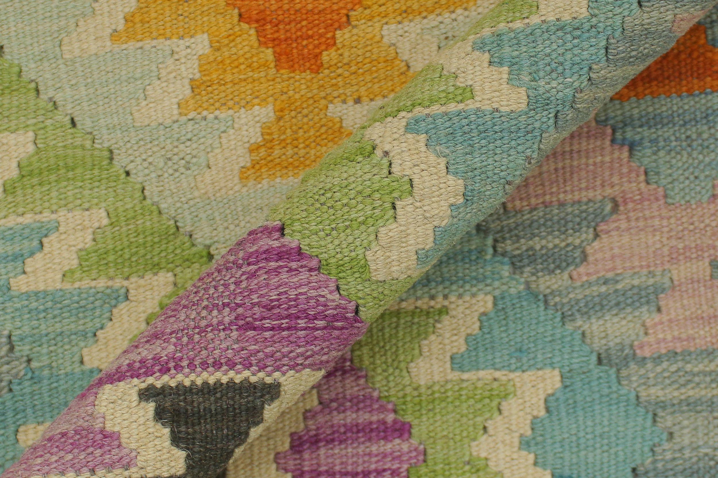 handmade Geometric Kilim Blue Charcoal Hand-Woven RECTANGLE 100% WOOL area rug 6 x 8