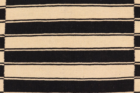 handmade Modern Kilim Beige Black Hand-Woven RECTANGLE 100% WOOL area rug 6 x 8