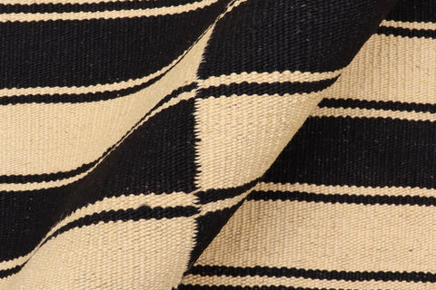 handmade Modern Kilim Beige Black Hand-Woven RECTANGLE 100% WOOL area rug 6 x 8