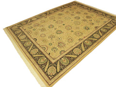 handmade Traditional New Mubashe Gold Black Hand Knotted RECTANGLE 100% WOOL area rug 10x14