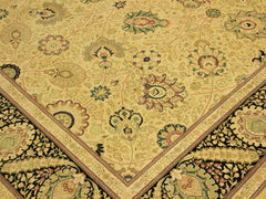 handmade Traditional New Mubashe Gold Black Hand Knotted RECTANGLE 100% WOOL area rug 10x14