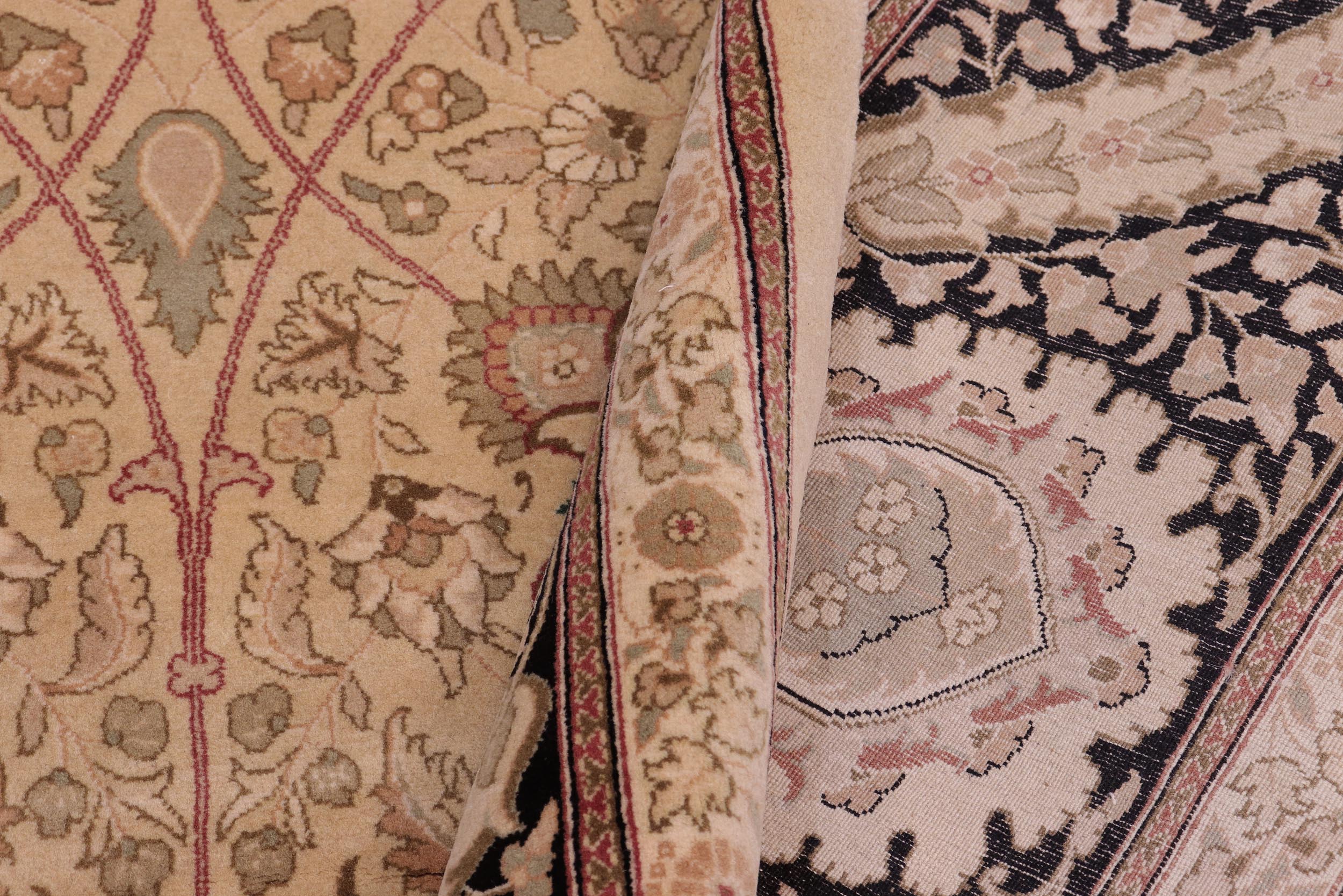 handmade Traditional New Mubashe Gold Black Hand Knotted RECTANGLE 100% WOOL area rug 10x14