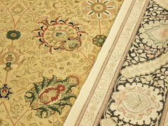 handmade Traditional New Mubashe Gold Black Hand Knotted RECTANGLE 100% WOOL area rug 10x14