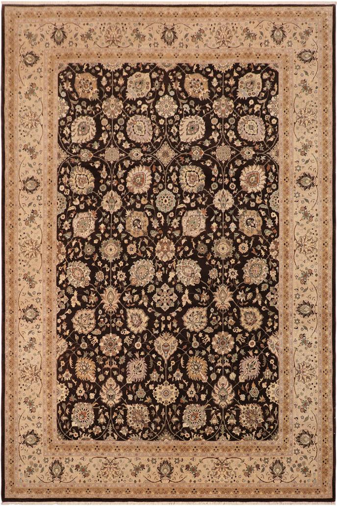 handmade Transitional Design Brown Tan Hand Knotted RECTANGLE 100% WOOL area rug 10'X14'