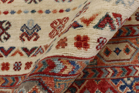 handmade Geometric Kurjean Beige Red Hand Knotted RECTANGLE 100% WOOL area rug 3x5