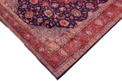 handmade Traditional Kashan Blue Rust Hand Knotted RECTANGLE 100% WOOL area rug 6 x 12