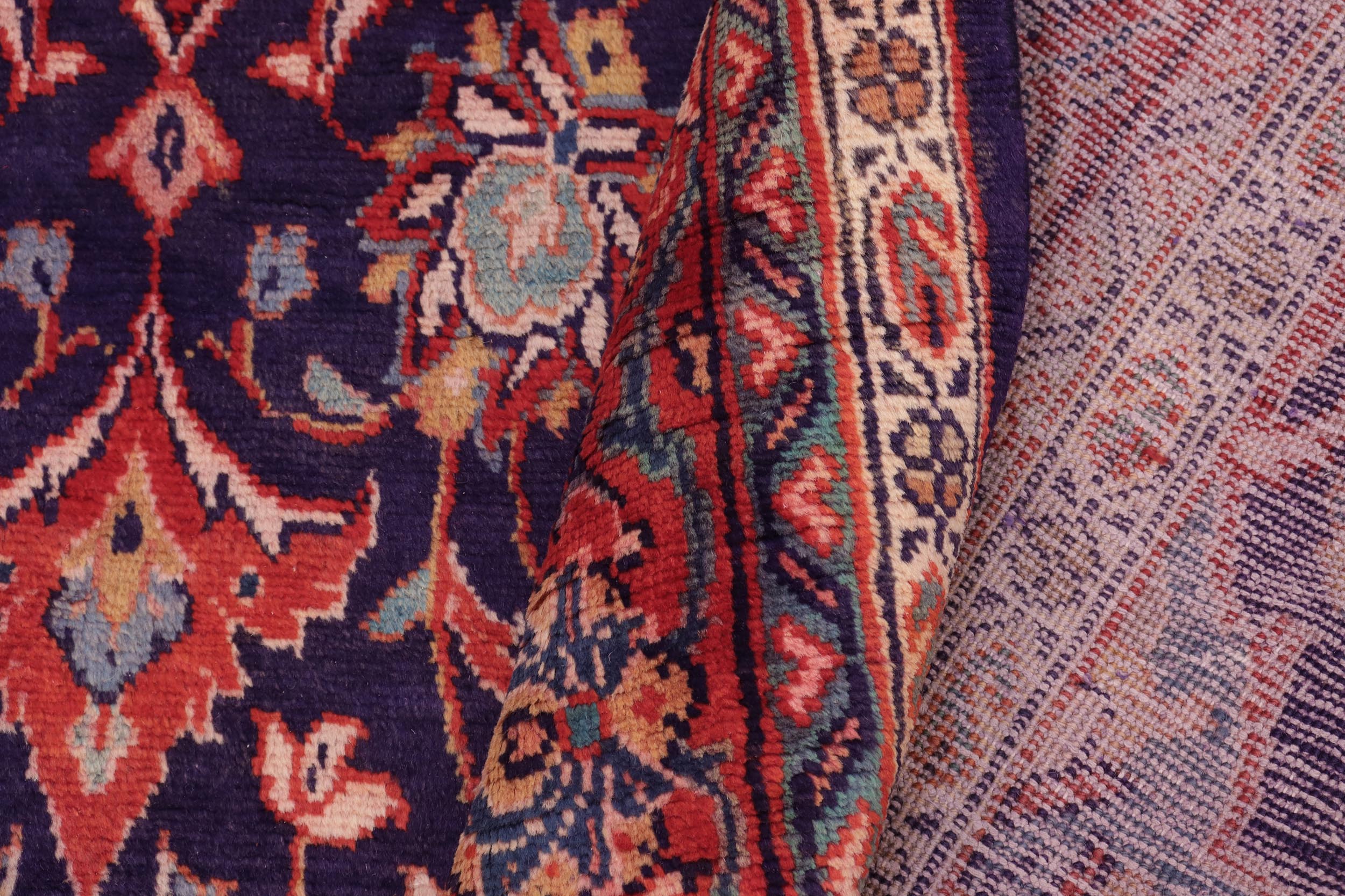 handmade Traditional Kashan Blue Rust Hand Knotted RECTANGLE 100% WOOL area rug 6 x 12