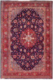 handmade Traditional Kashan Blue Rust Hand Knotted RECTANGLE 100% Wool Pile area rug 6x12