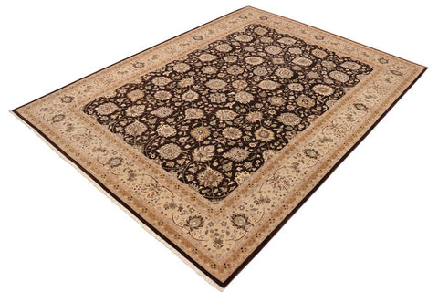 handmade Transitional Design Brown Tan Hand Knotted RECTANGLE 100% WOOL area rug 10'X14'