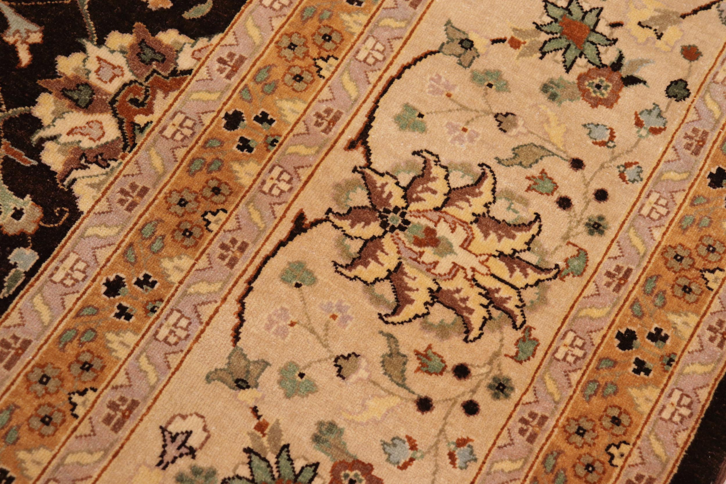 handmade Transitional Design Brown Tan Hand Knotted RECTANGLE 100% WOOL area rug 10' x 14'