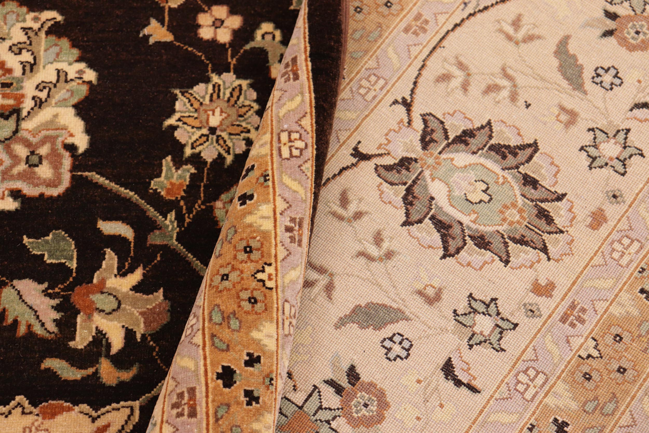 handmade Transitional Design Brown Tan Hand Knotted RECTANGLE 100% WOOL area rug 10' x 14'