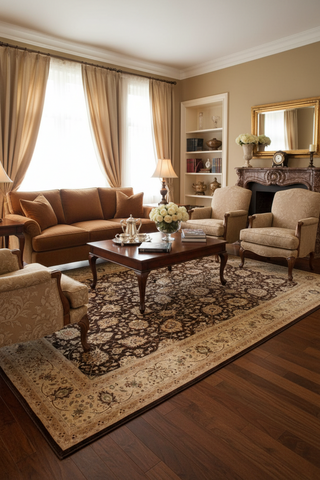 handmade Transitional Design Brown Tan Hand Knotted RECTANGLE 100% WOOL area rug 10'X14'