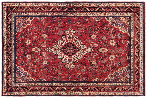 handmade Traditional Kashan Red Blue Hand Knotted RECTANGLE 100% WOOL area rug 7 x 10