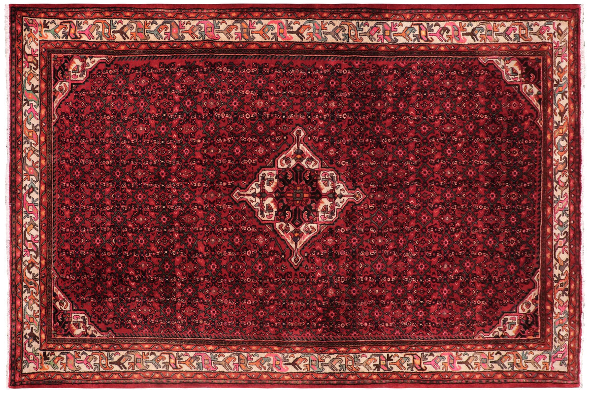 handmade Traditional Tabriz Red Beige Hand Knotted RECTANGLE 100% WOOL area rug 7 x 10