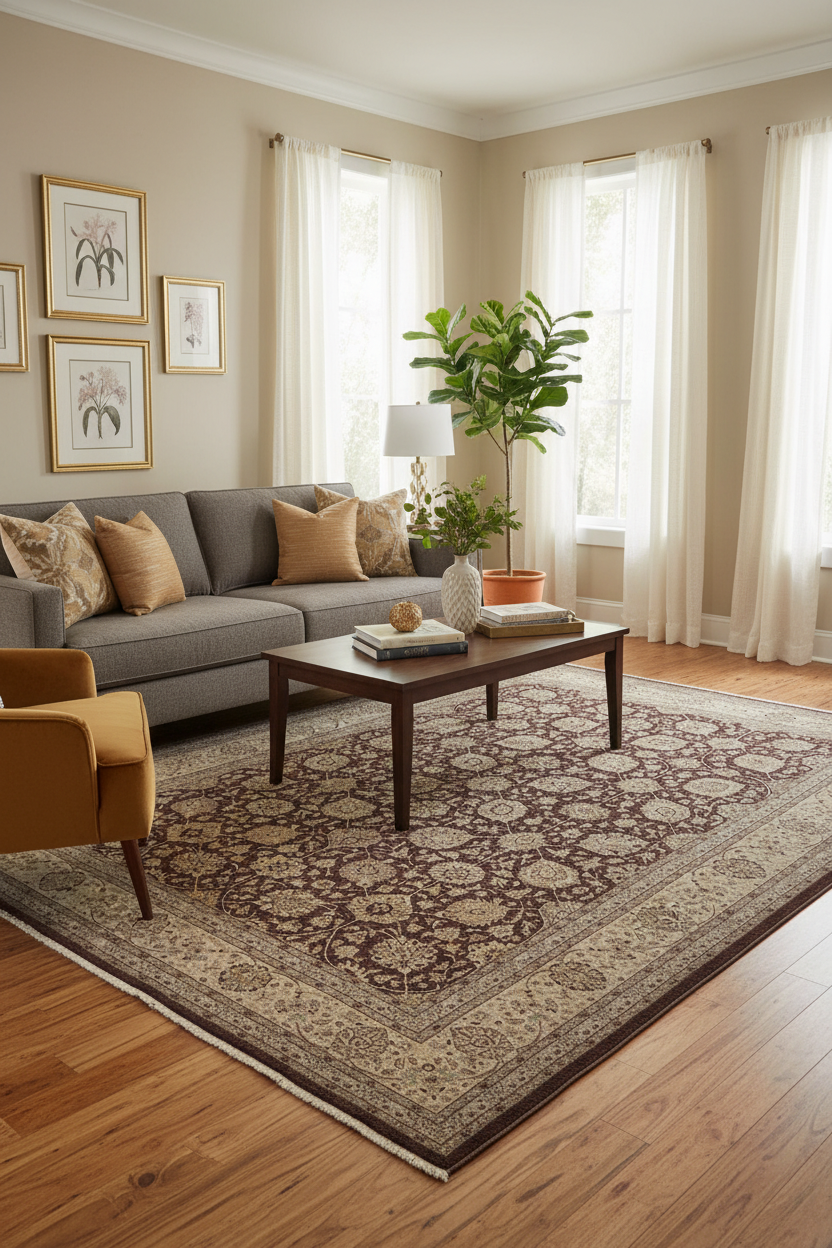 handmade Traditional Design Aubergine Lt. Tan Hand Knotted RECTANGLE 100% WOOL area rug 10'X14'