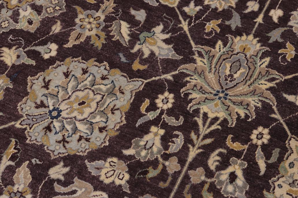 handmade Traditional Design Aubergine Lt. Tan Hand Knotted RECTANGLE 100% WOOL area rug 10'X14'