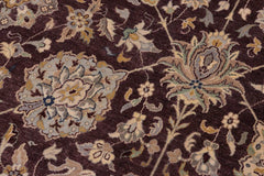 handmade Traditional Design Aubergine Lt. Tan Hand Knotted RECTANGLE 100% WOOL area rug 10'X14'