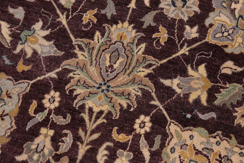 handmade Traditional Design Aubergine Lt. Tan Hand Knotted RECTANGLE 100% WOOL area rug 10'X14'