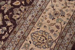 handmade Traditional Design Aubergine Lt. Tan Hand Knotted RECTANGLE 100% WOOL area rug 10'X14'