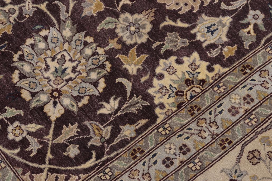 handmade Traditional Design Aubergine Lt. Tan Hand Knotted RECTANGLE 100% WOOL area rug 10'X14'