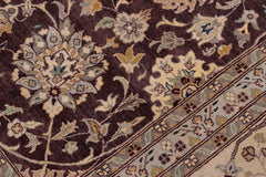 handmade Traditional Design Aubergine Lt. Tan Hand Knotted RECTANGLE 100% WOOL area rug 10'X14'