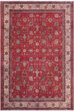 Distressed Antique Tabriz Harvey Red/Beige Wool Rug - 9'11'' x 13'2''