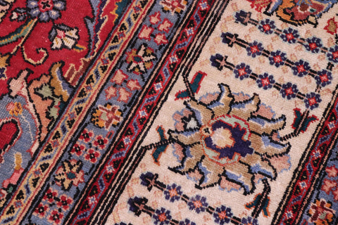 handmade Transitional Tabriz Red Beige Hand Knotted RECTANGLE 100% WOOL area rug 10' x 13'