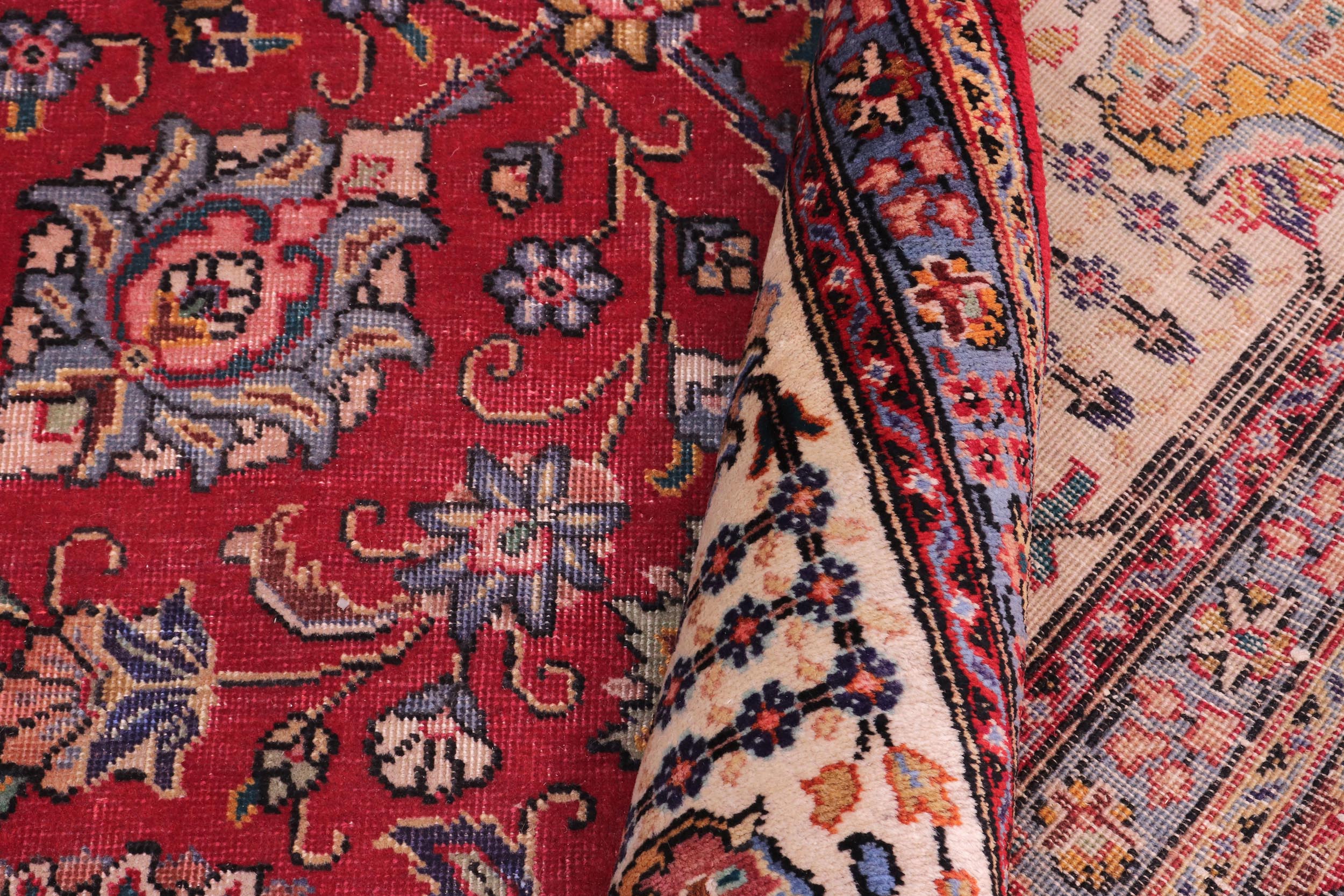 handmade Transitional Tabriz Red Beige Hand Knotted RECTANGLE 100% WOOL area rug 10' x 13'