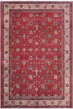 Distressed Antique Tabriz Harvey Red/Beige Wool Rug - 9'11'' x 13'2''