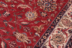 Traditional handmade Persian vintage distressed Red Beige Hand Knotted RECTANGLE 100% WOOL area rug 10X13