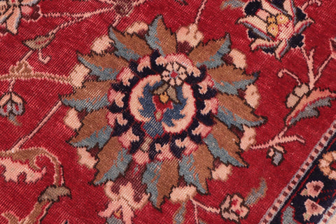 handmade Vintage Tabriz Red Beige Hand Knotted RECTANGLE 100% WOOL area rug 10' x 13'