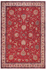 Traditional handmade Persian vintage distressed Red Beige Hand Knotted RECTANGLE 100% WOOL area rug 10X13