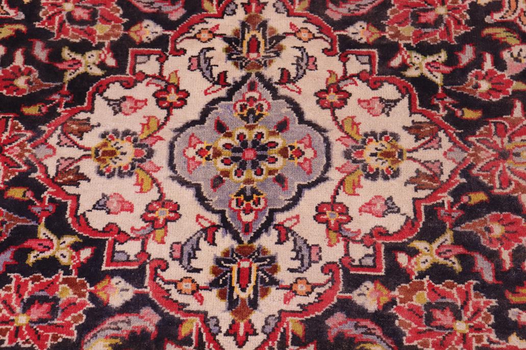 handmade Traditional Kashan Red Black Hand Knotted RECTANGLE 100% Wool Pile area rug 9x13