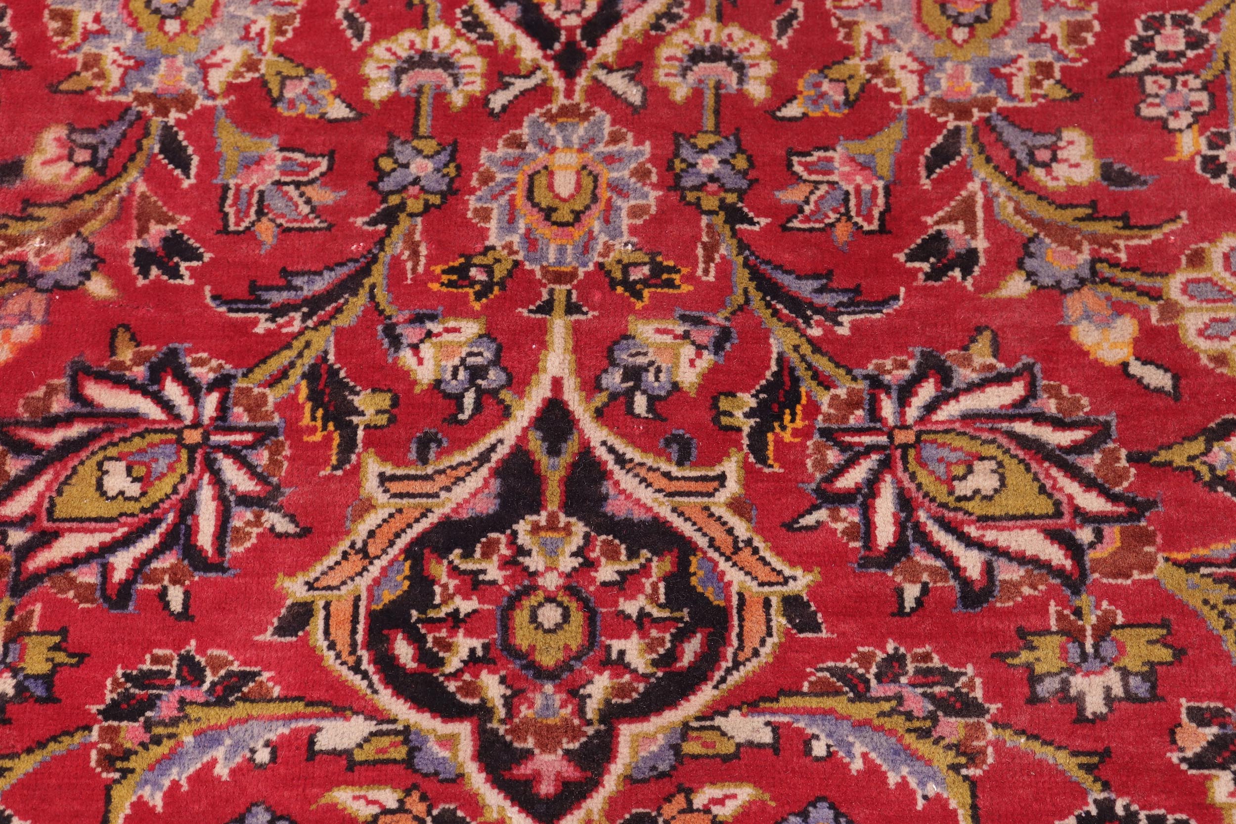 handmade Traditional Kashan Red Black Hand Knotted RECTANGLE 100% WOOL area rug 9 x 13