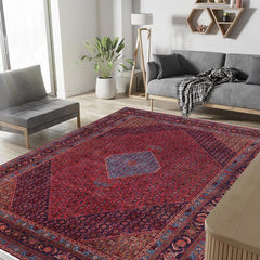 Traditional handmade Persian vintage distressed Red Blue Hand Knotted RECTANGLE 100% WOOL area rug 10X13