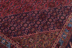 Traditional handmade Persian vintage distressed Red Blue Hand Knotted RECTANGLE 100% WOOL area rug 10X13