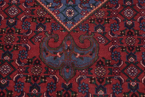 Traditional handmade Persian vintage distressed Red Blue Hand Knotted RECTANGLE 100% WOOL area rug 10X13