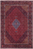 Distressed Antique Tabriz Price Red/Blue Wool Rug - 9'7'' x 12'6''