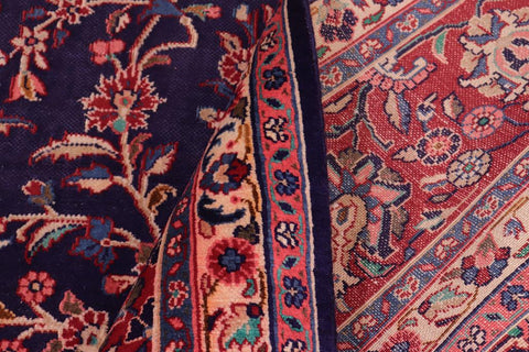 Traditional handmade Persian vintage distressed Blue Red Hand Knotted RECTANGLE 100% WOOL area rug 10X13
