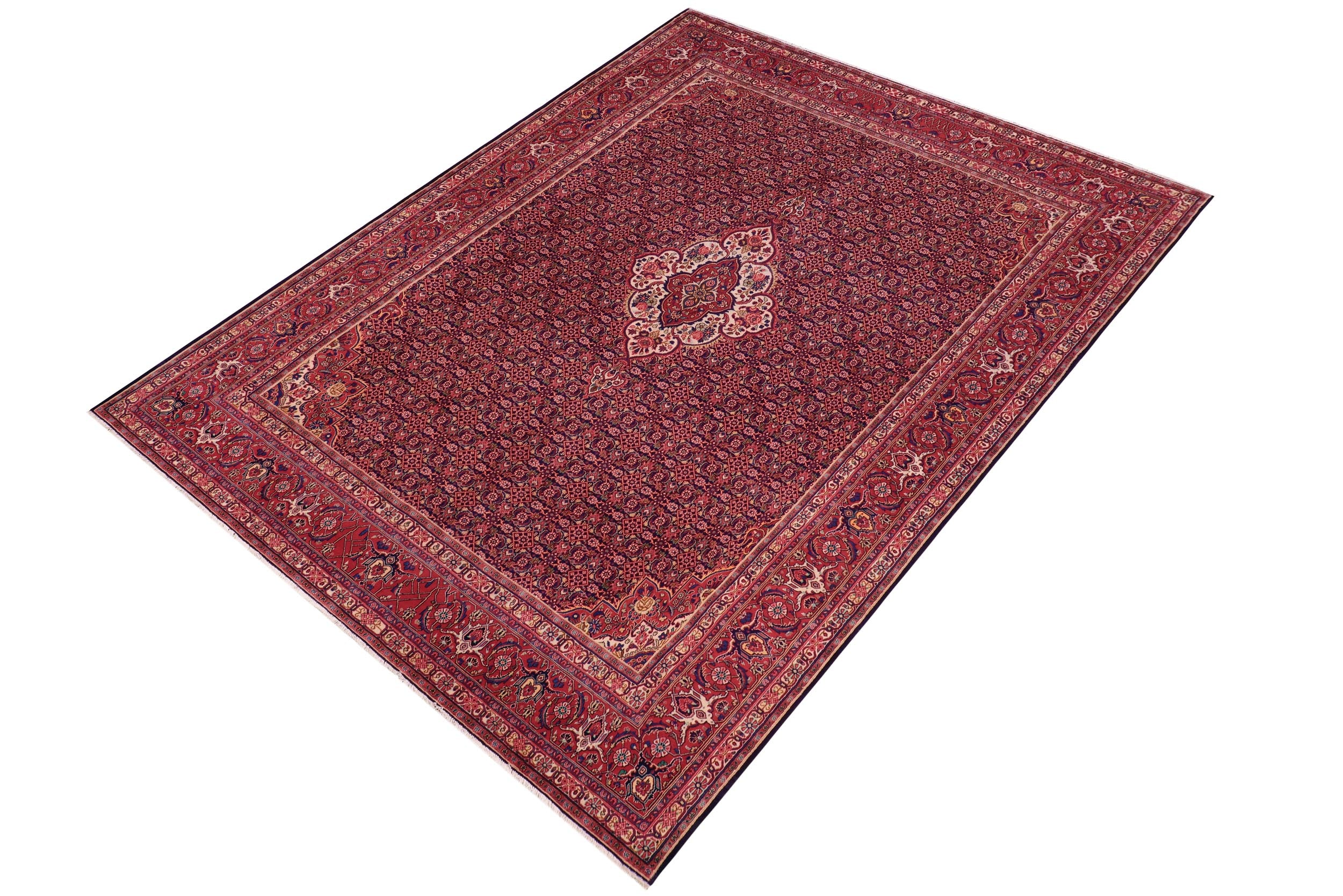 handmade Traditional Tabriz Blue Red Hand Knotted RECTANGLE 100% WOOL area rug 10 x 13