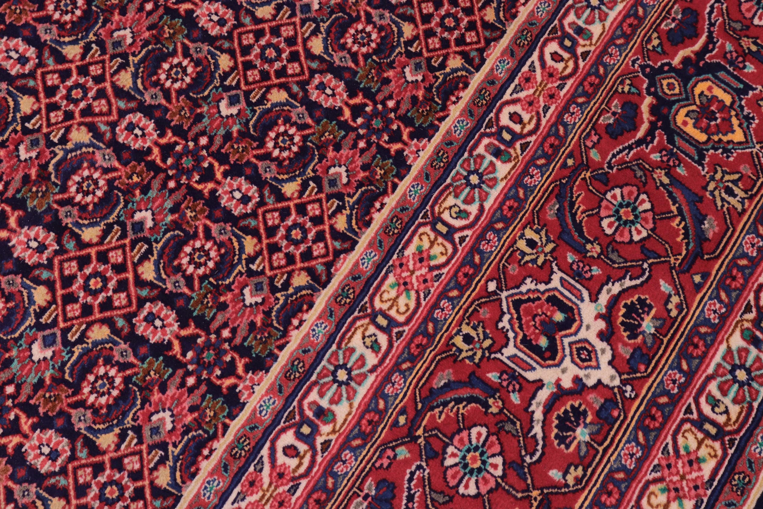 handmade Traditional Tabriz Blue Red Hand Knotted RECTANGLE 100% WOOL area rug 10 x 13