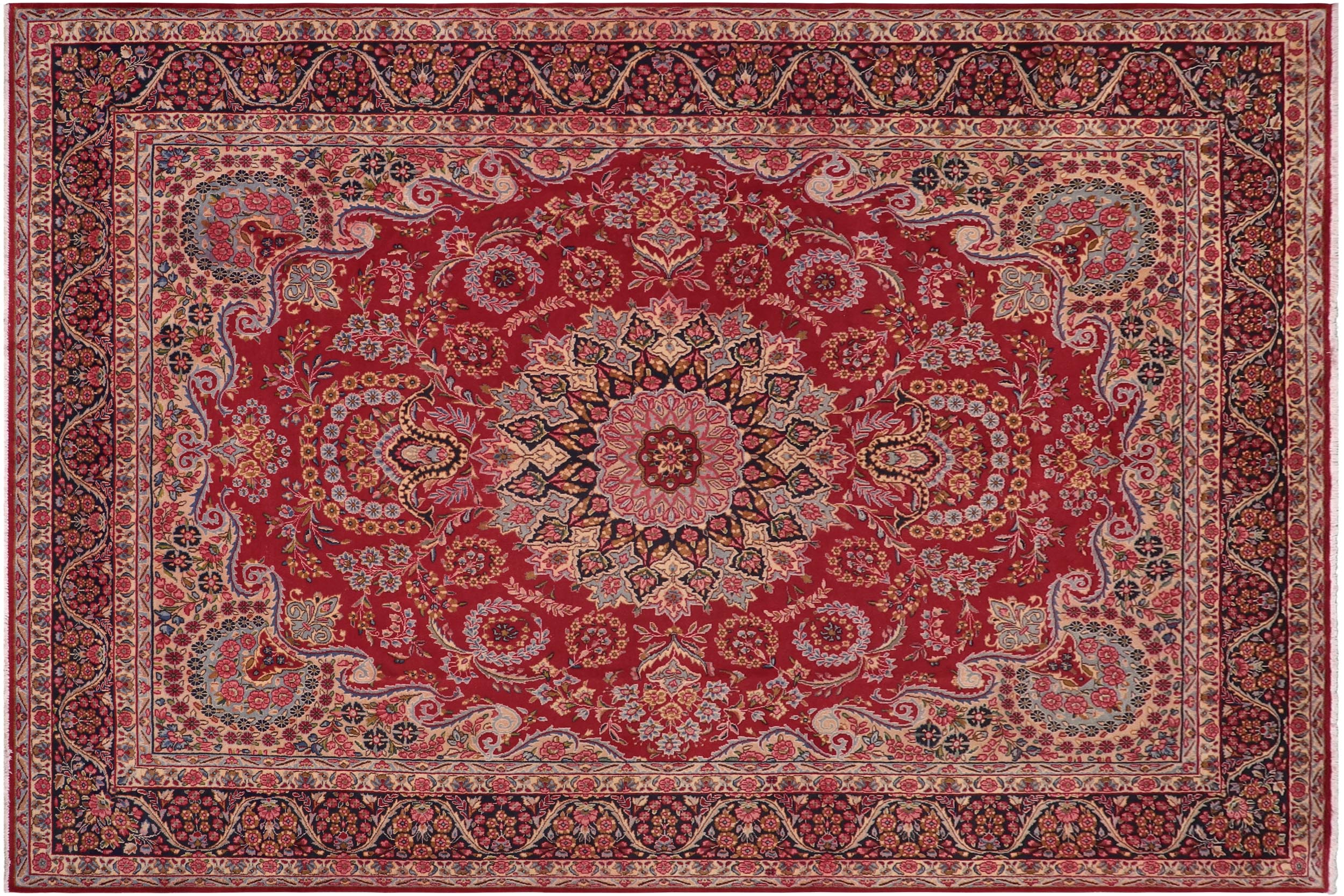handmade Traditional Tabriz Red Blue Hand Knotted RECTANGLE 100% WOOL area rug 10 x 13