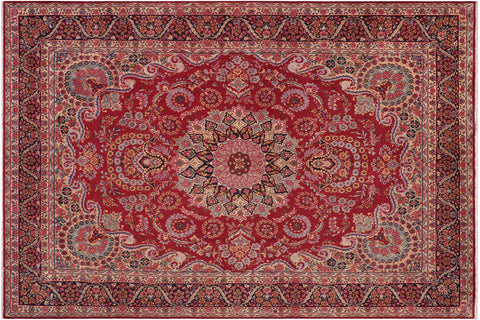 handmade Traditional Tabriz Red Blue Hand Knotted RECTANGLE 100% WOOL area rug 10 x 13