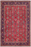 Traditional handmade Persian vintage distressed Red Blue Hand Knotted RECTANGLE 100% WOOL area rug 10 x 15