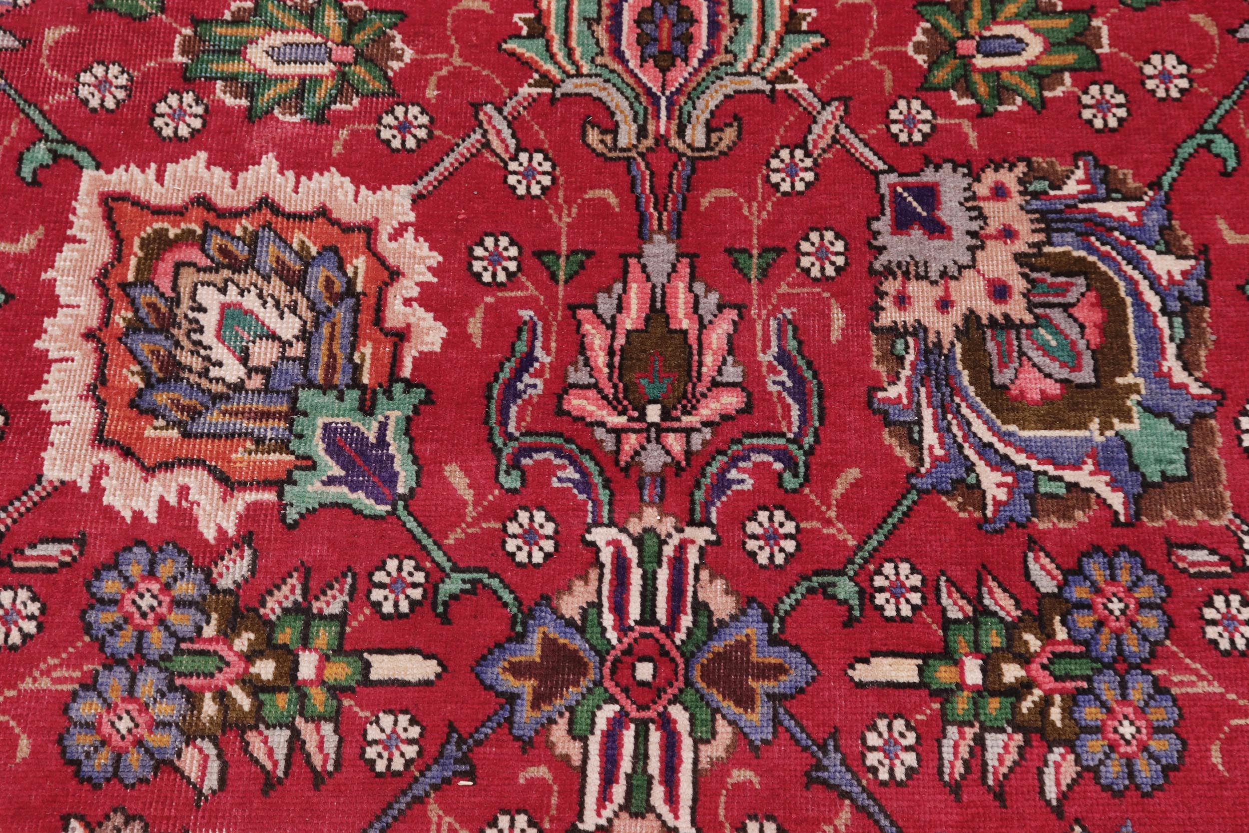 handmade Transitional Tabriz Red Blue Hand Knotted RECTANGLE 100% WOOL area rug 10' x 15'