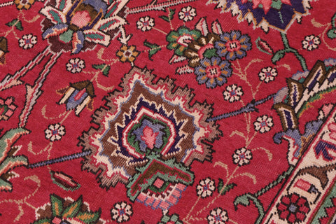 handmade Transitional Tabriz Red Blue Hand Knotted RECTANGLE 100% WOOL area rug 10' x 15'