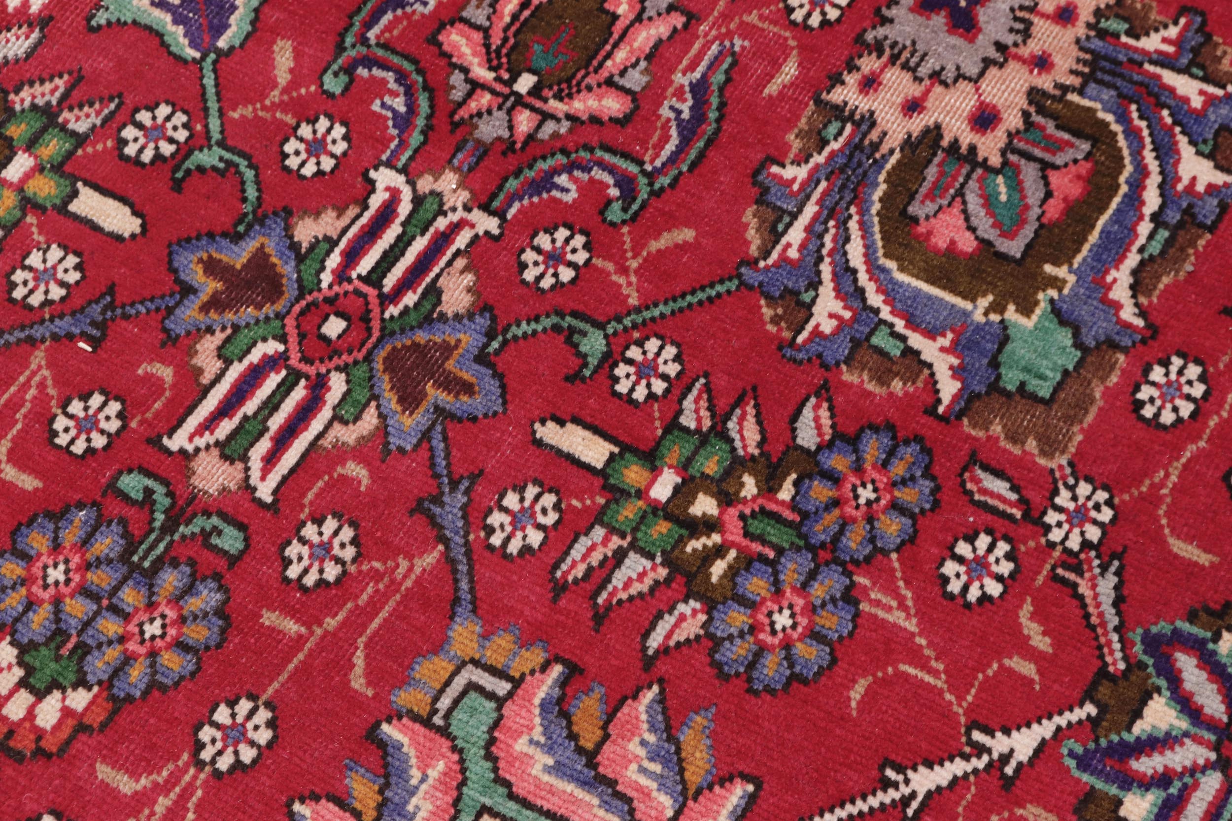 handmade Transitional Tabriz Red Blue Hand Knotted RECTANGLE 100% WOOL area rug 10' x 15'