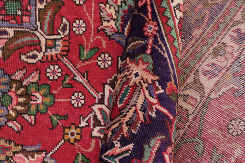 handmade Transitional Tabriz Red Blue Hand Knotted RECTANGLE 100% WOOL area rug 10' x 15'