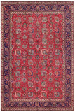 Vintage Antique Tabriz Knight Red/Blue Wool Rug - 9'8'' x 15'0''