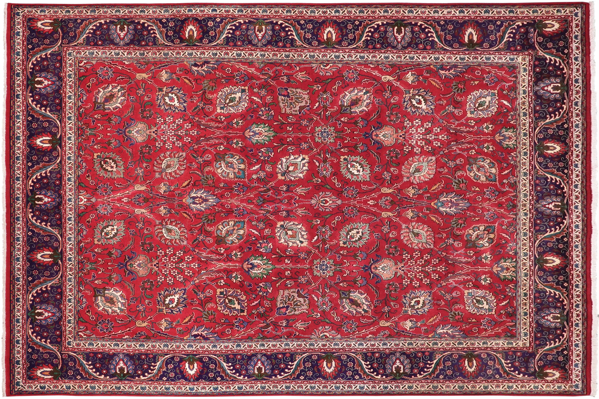 handmade Transitional Tabriz Red Purple Hand Knotted RECTANGLE 100% WOOL area rug 10' x 13'